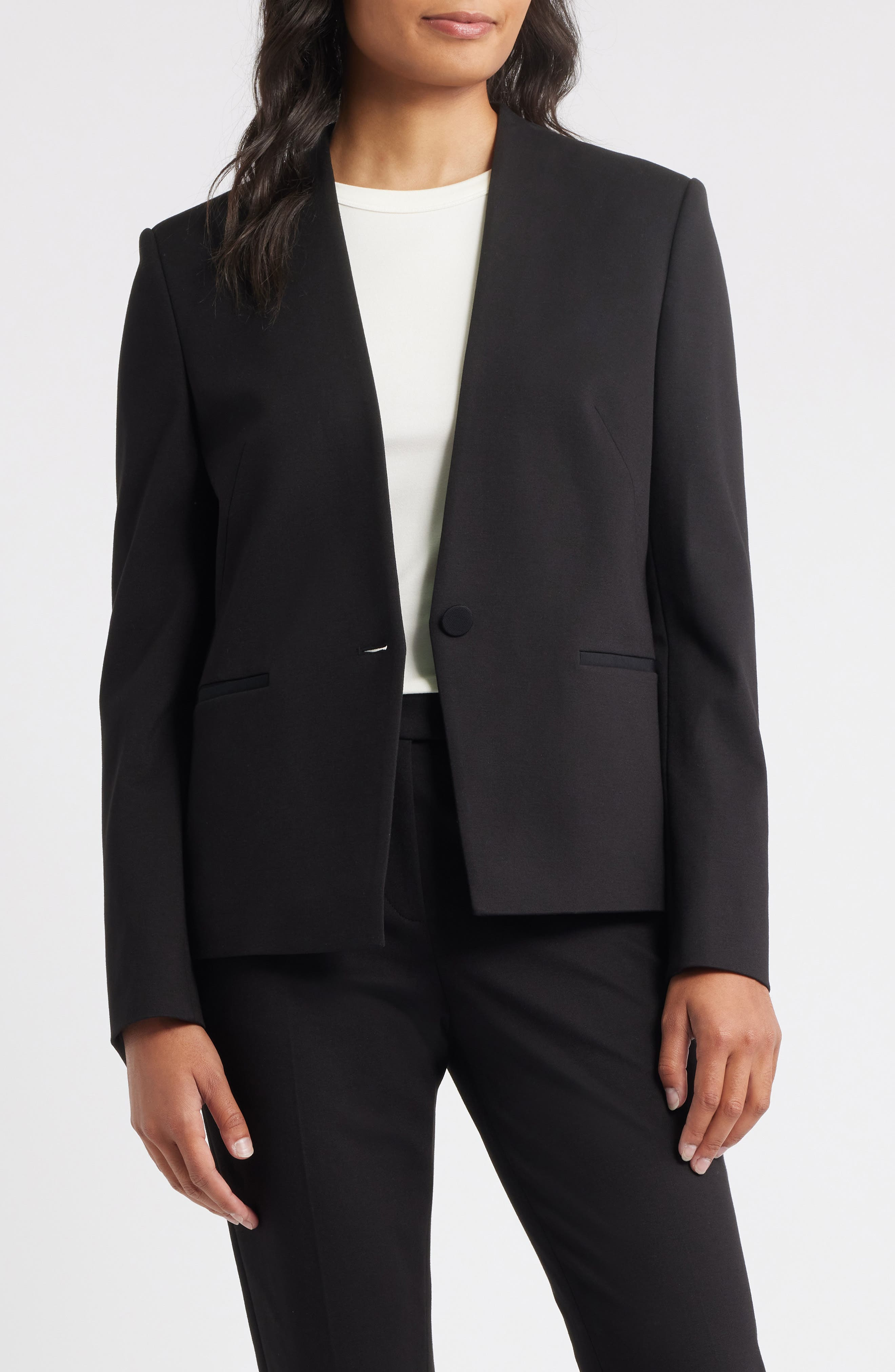 BOSS Jemma One-Button Blazer in Black at Nordstrom - 4