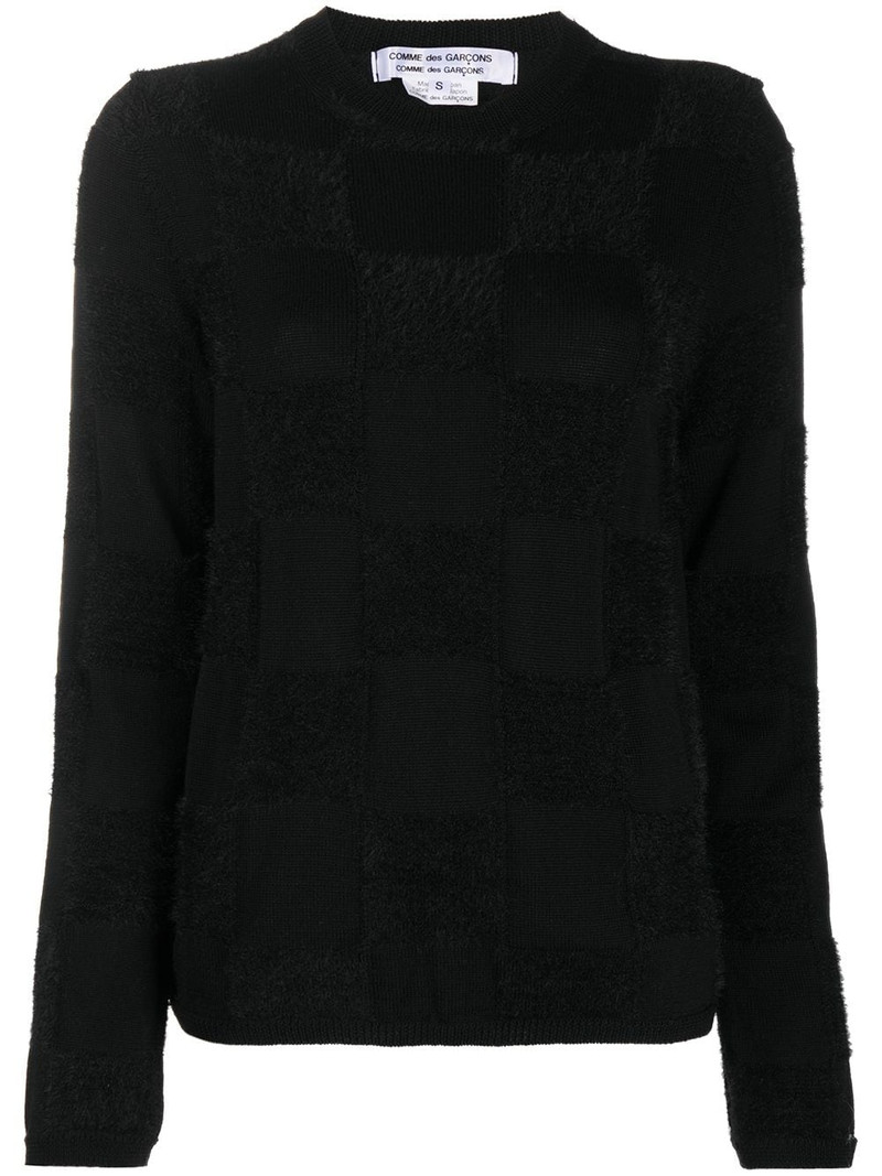 textured square knit jumper 1