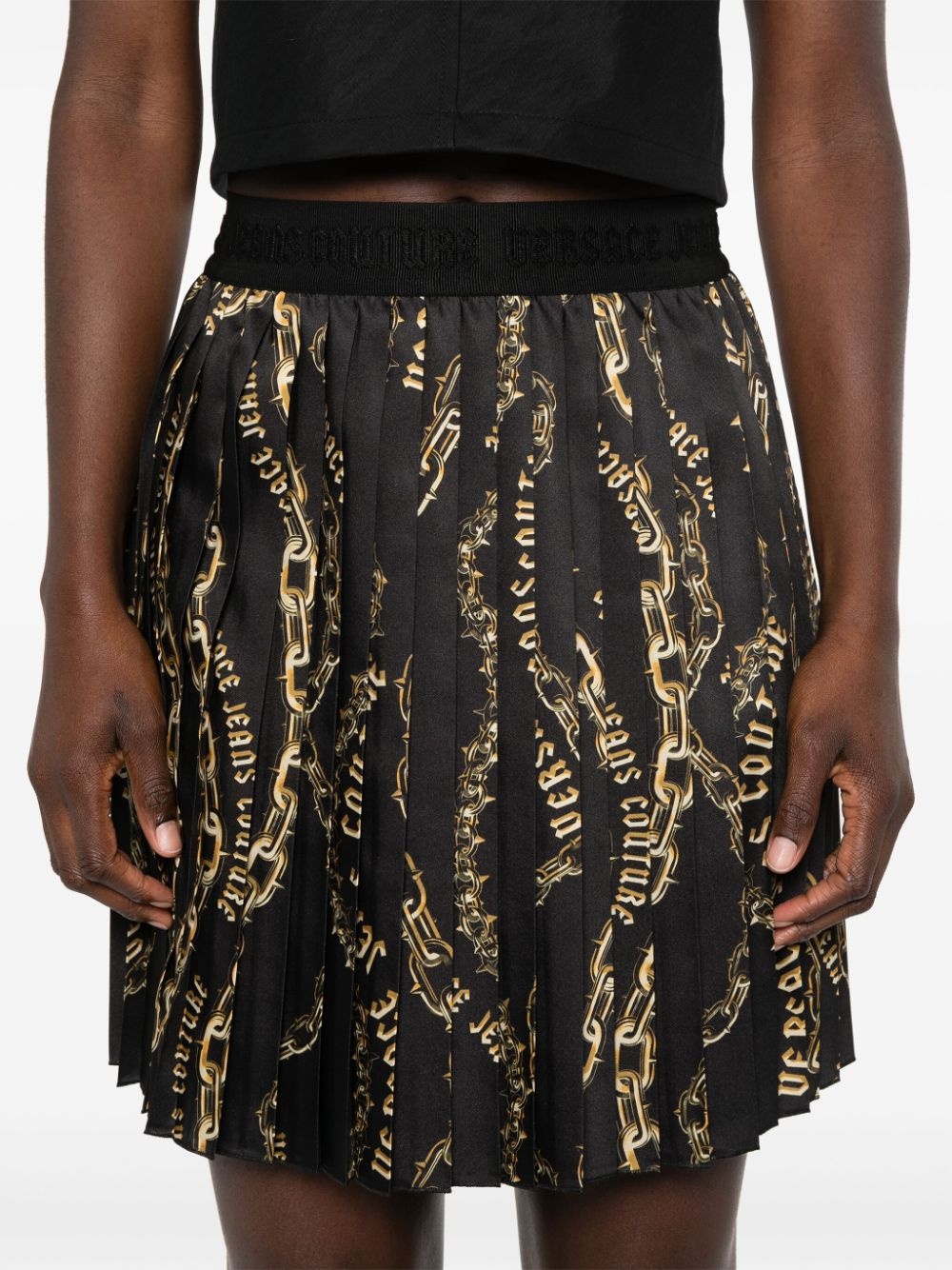 Chain Couture-print pleated skirt - 5