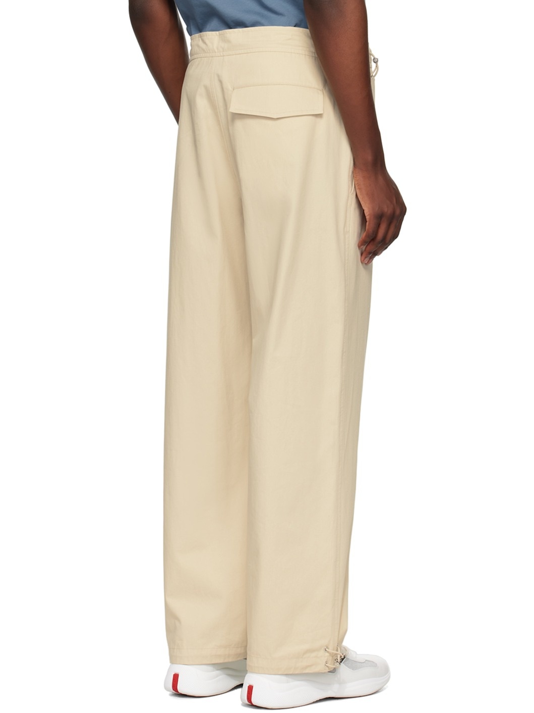 Beige Cotton Trousers - 3