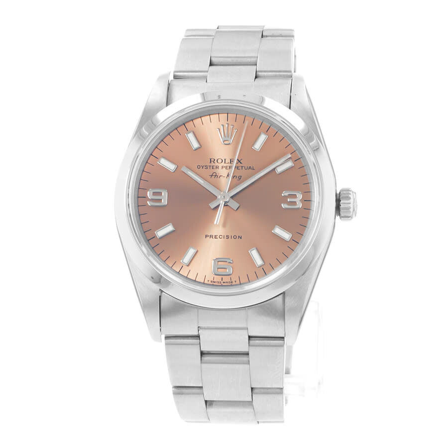 Pre-owned Rolex Air King 34 Automatic Chronometer Pink Dial Men's Watch 14000 PSO - 3