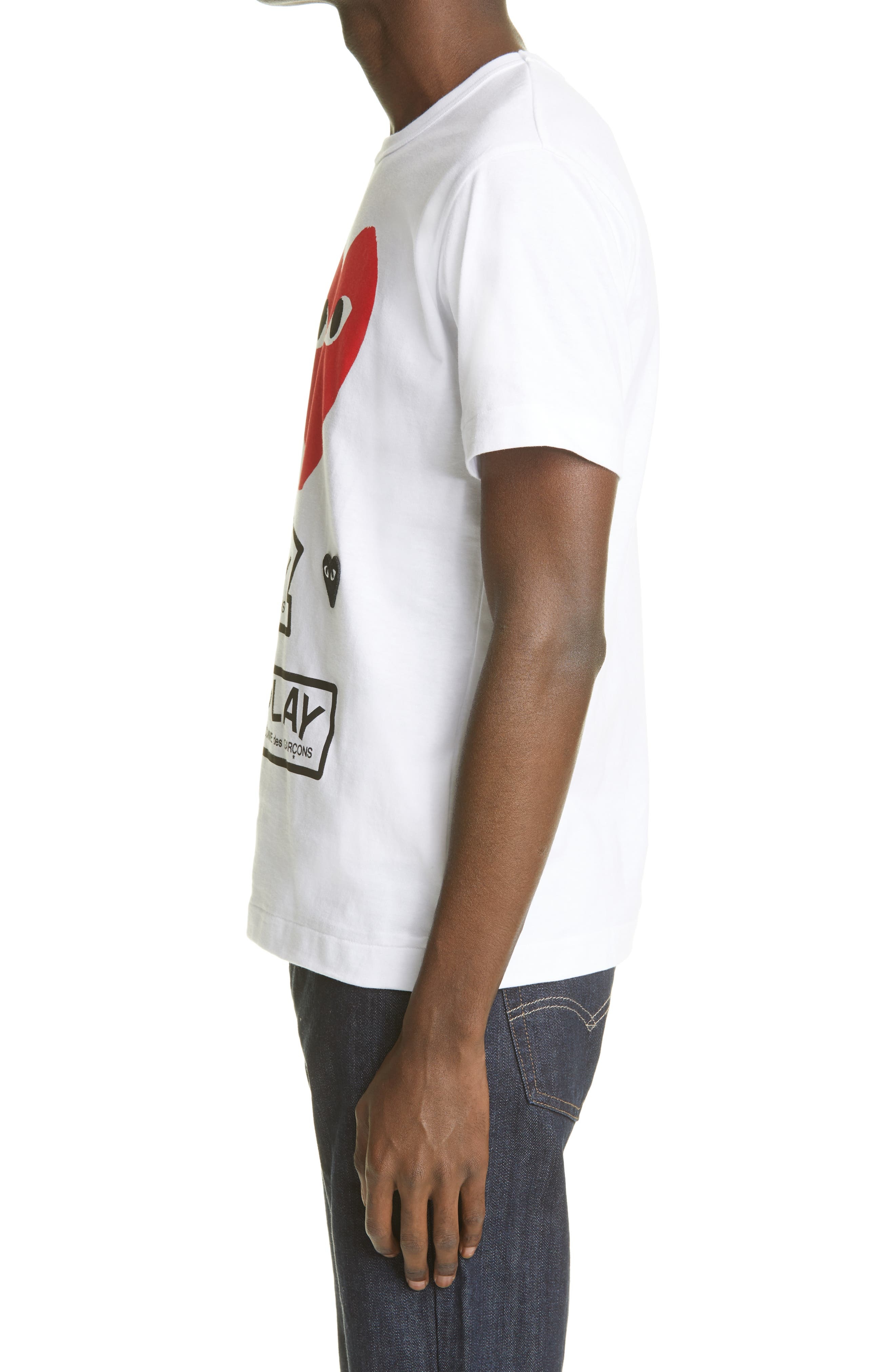 Comme de Garçons PLAY Heart Face Graphic Tee - 3