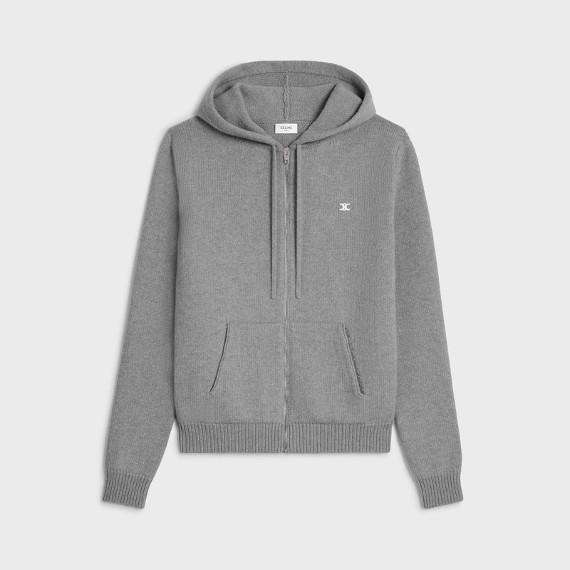 triomphe hooded sweater in wool and cashmere 1