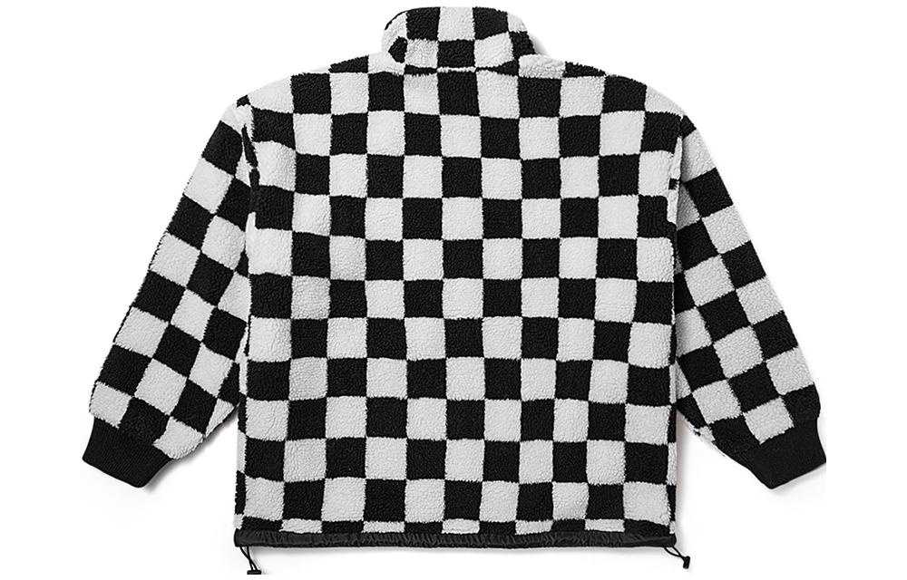 (WMNS) Vans Checkerboard Sherpa Jacket 'White Black' VN000H0RCY4 - 2