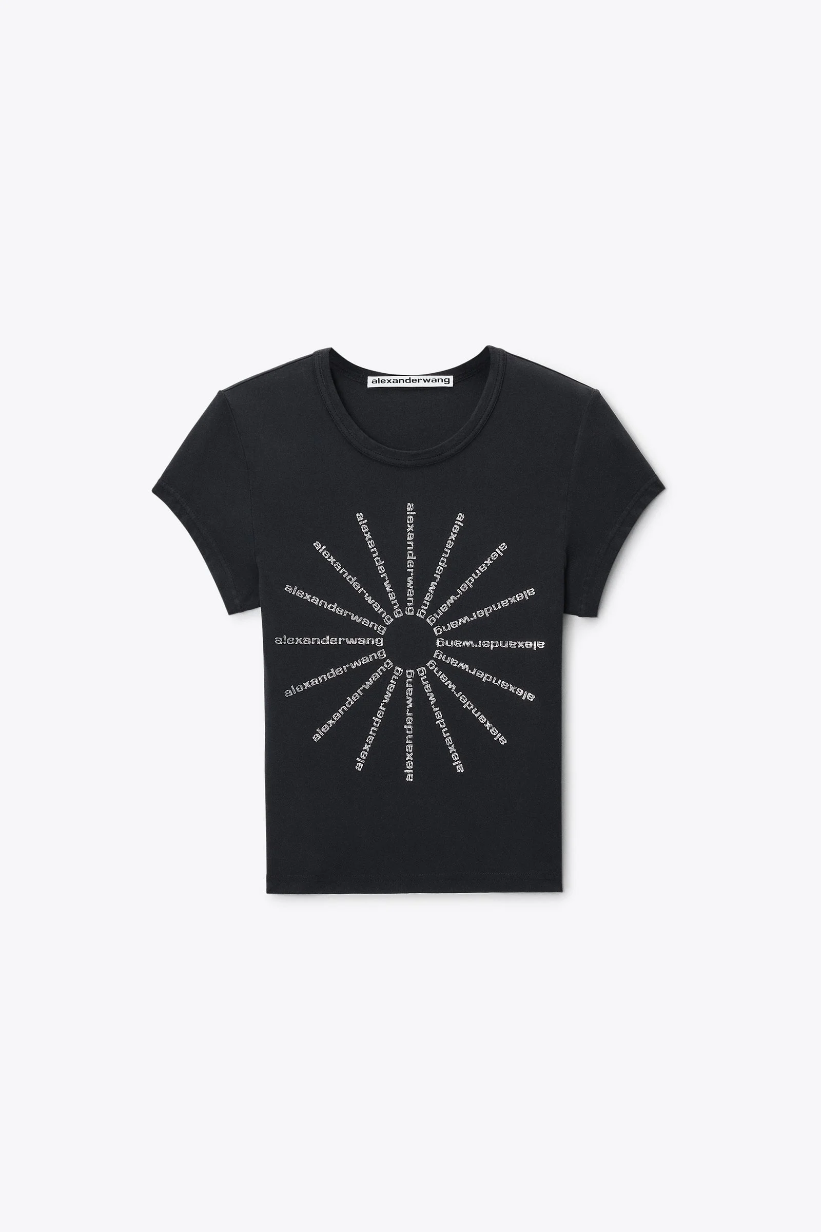 crystal hotfix pinwheel fitted tee - 1