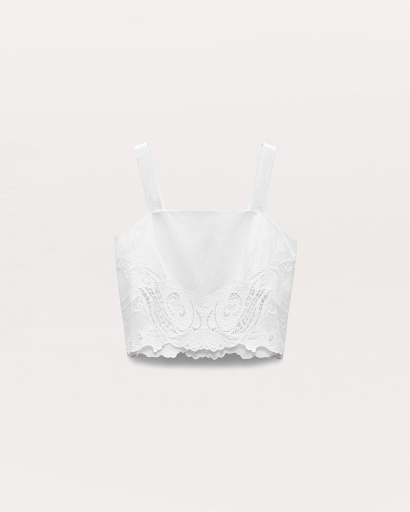 Clem Lace-Trim Poplin Tank Top - 1