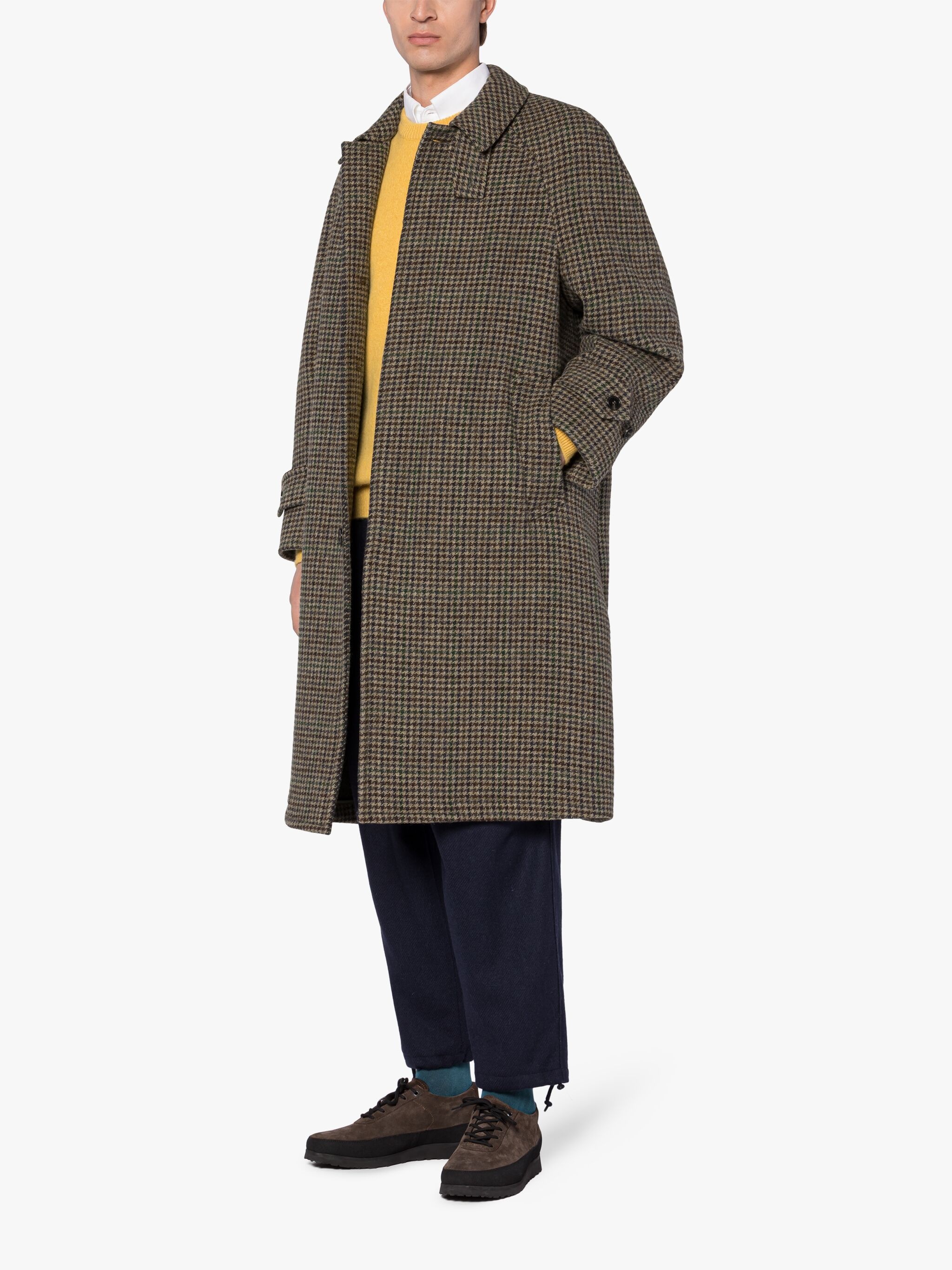BOSTON GREEN CHECK WOOL OVERCOAT - 4