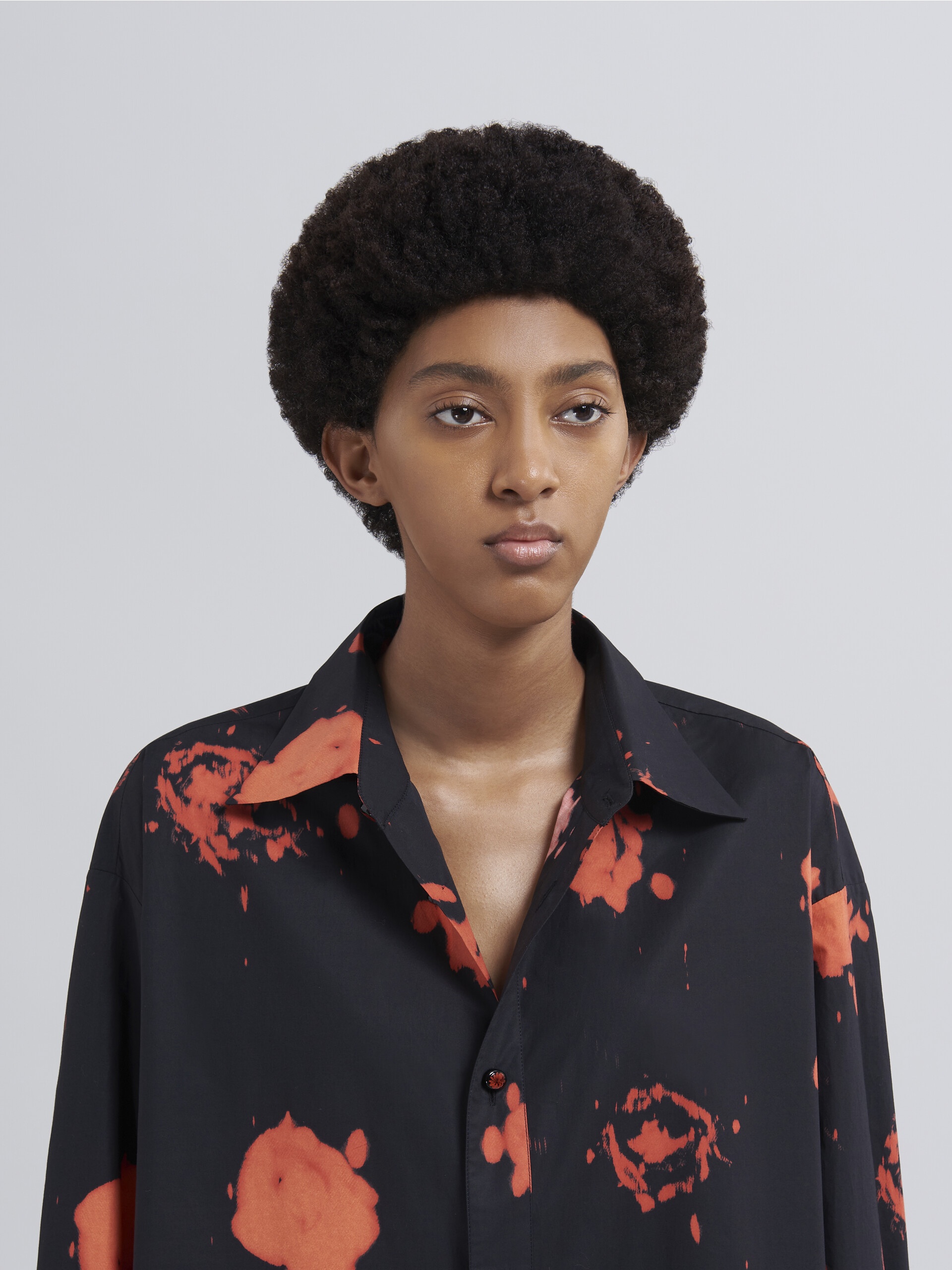 FADED ROSES PRINT COTTON POPLIN DRESS - 4