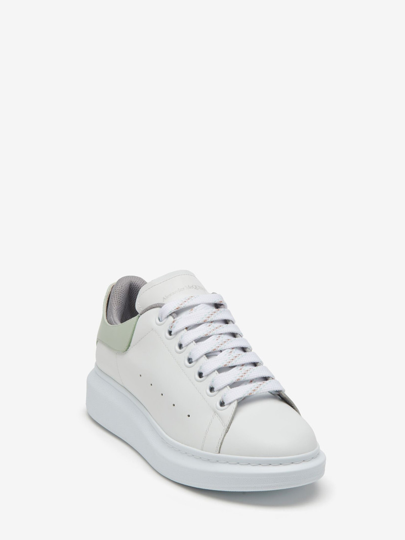 Alexander McQueen Women's Oversized Sneaker in White/mint/cement outlook