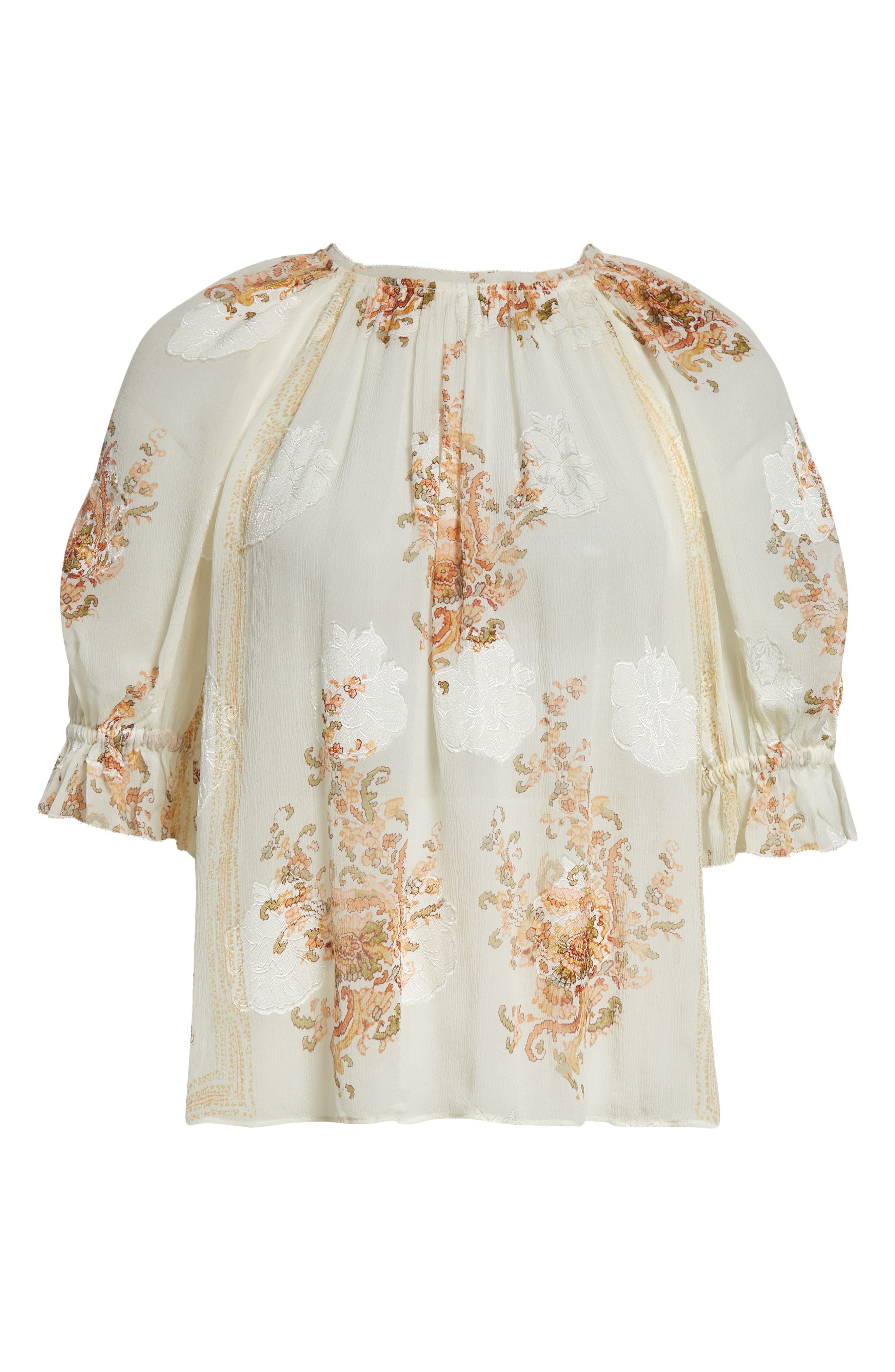 Ulla Johnson Pippa Floral Silk Blend Top in Alabaster at Nordstrom - 6