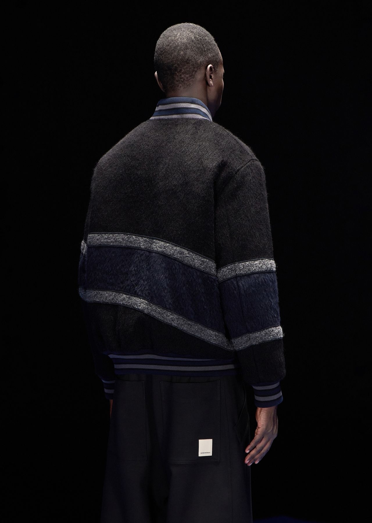 ASV Black Blue capsule collection mohair-wool blend blouson - 3