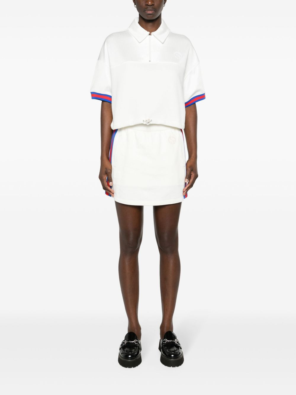 Web-Stripe cotton-jersey miniskirt - 2