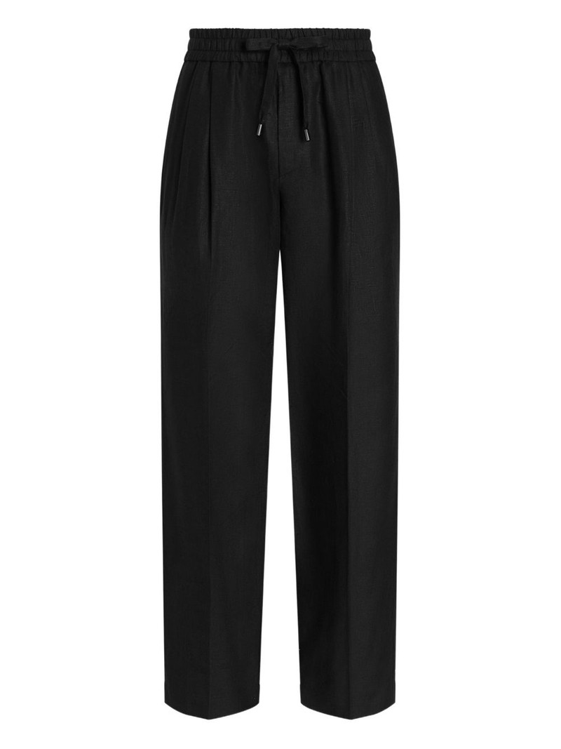 drawstring-waist pleated trousers 1