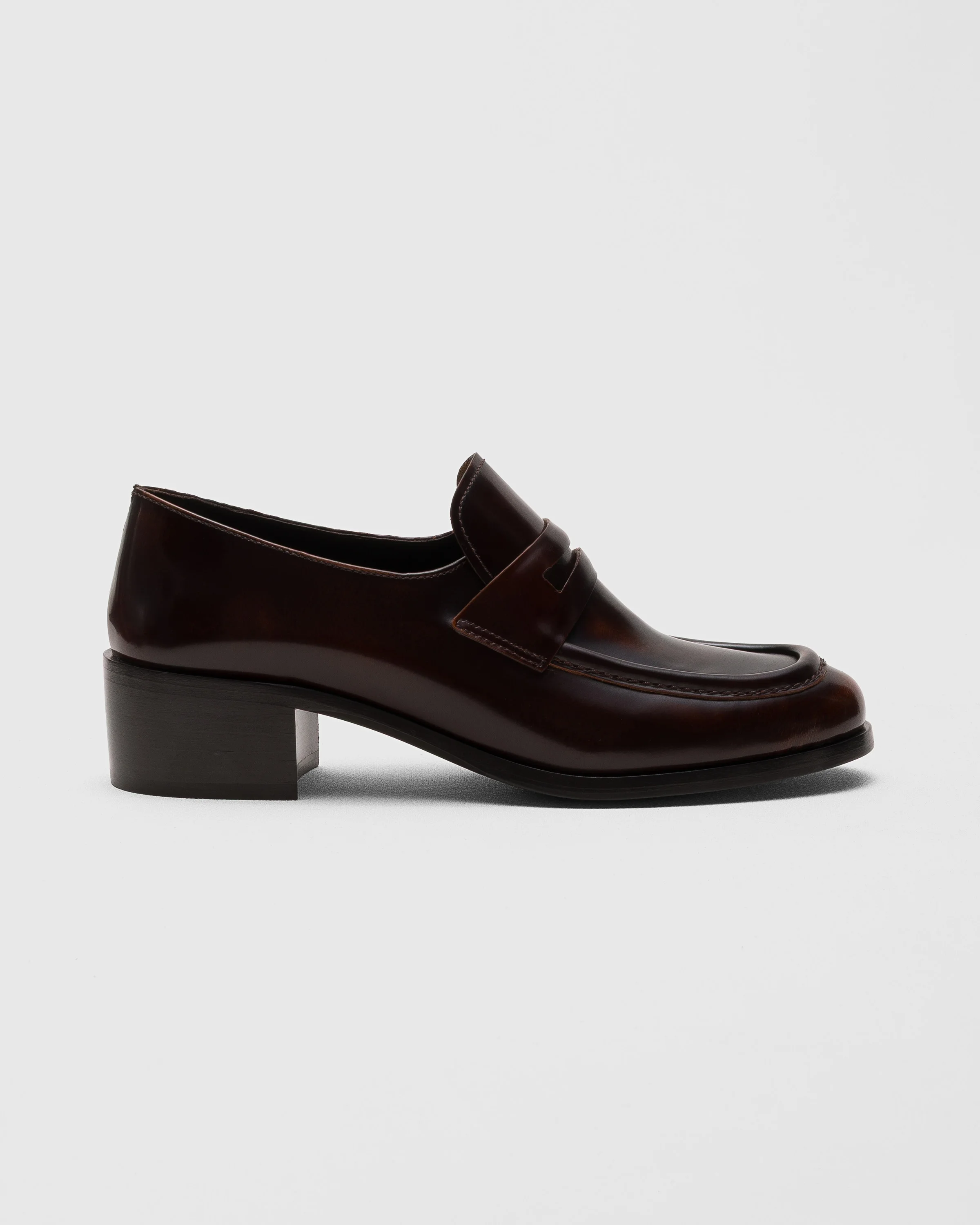 Polished Fumé Leather Loafer - 1