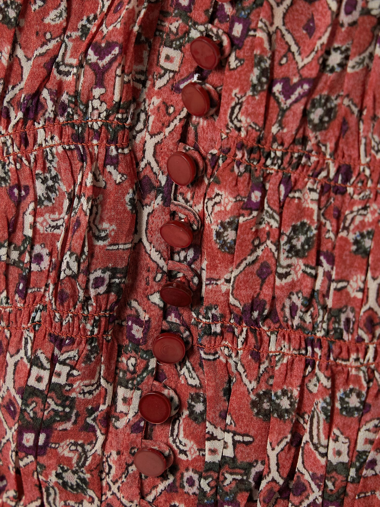 Briane gathered printed georgette maxi dress Red - 4
