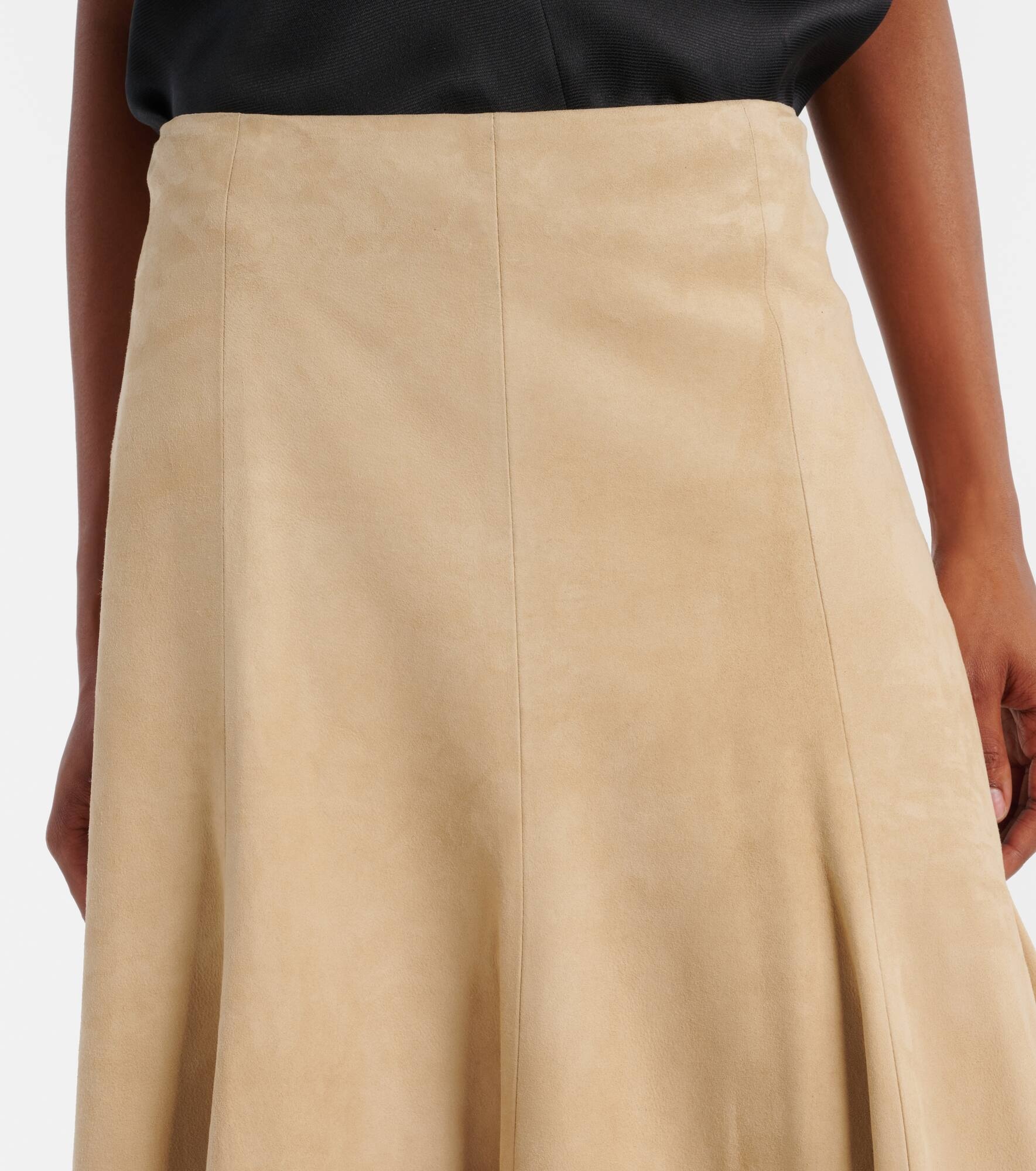 Lenno suede midi skirt - 4