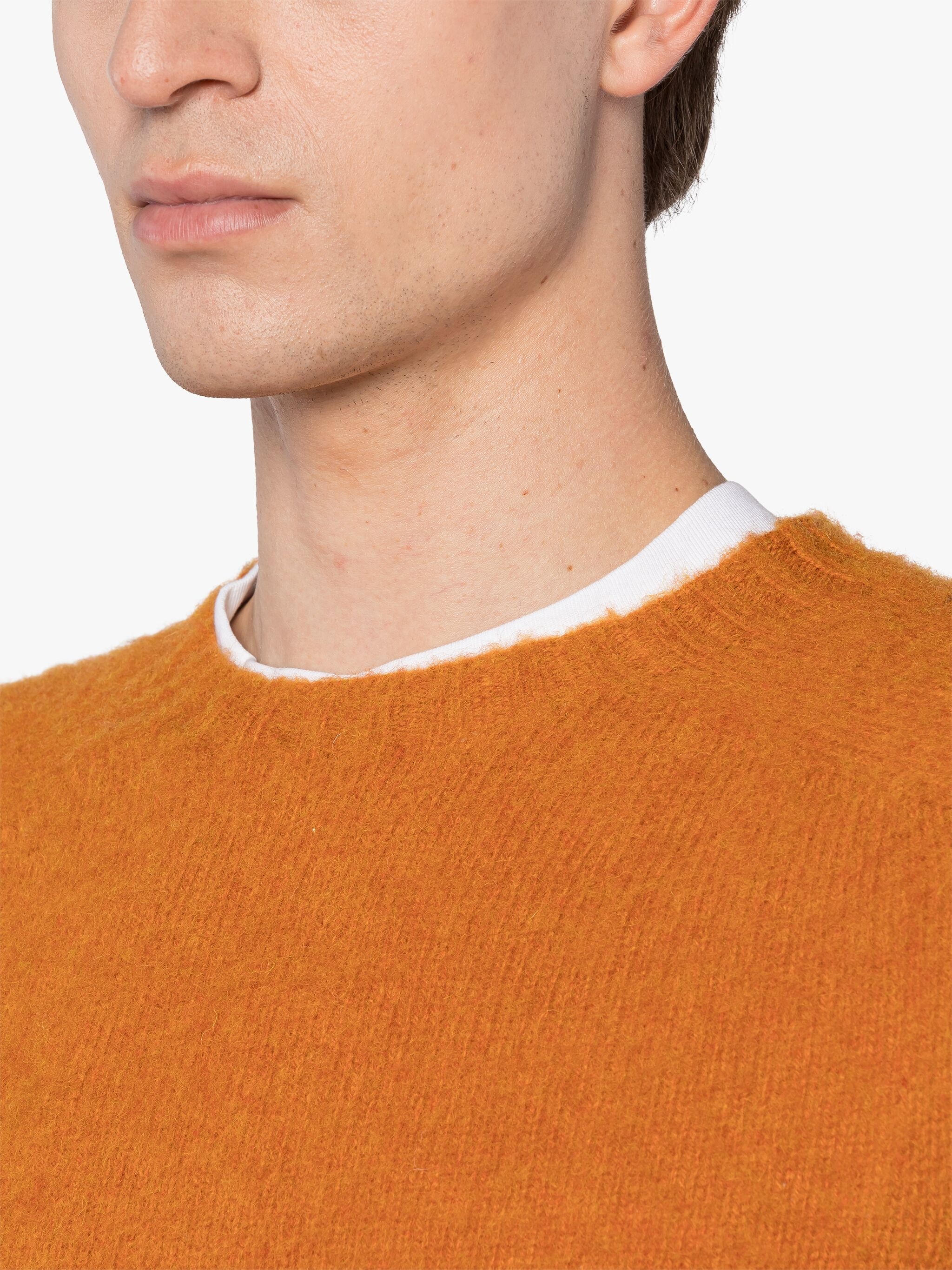 HUTCHINS BURNT ORANGE WOOL CREWNECK SWEATER - 5