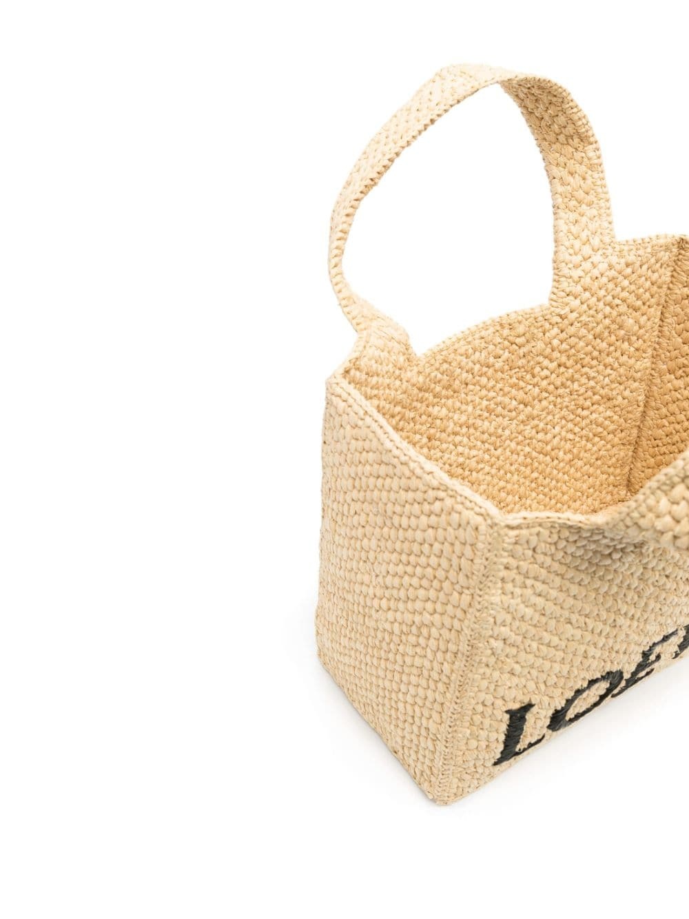 logo-embroidered raffia tote bag - 6