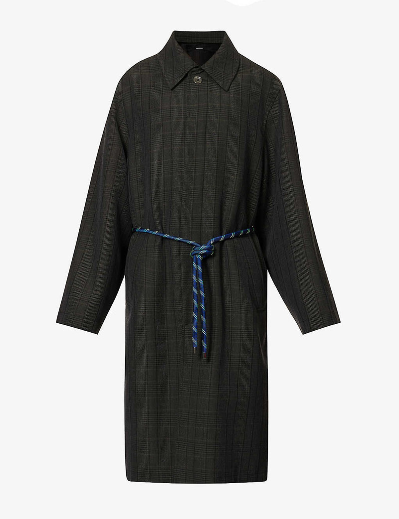 Mac check-pattern relaxed-fit wool-blend coat 1