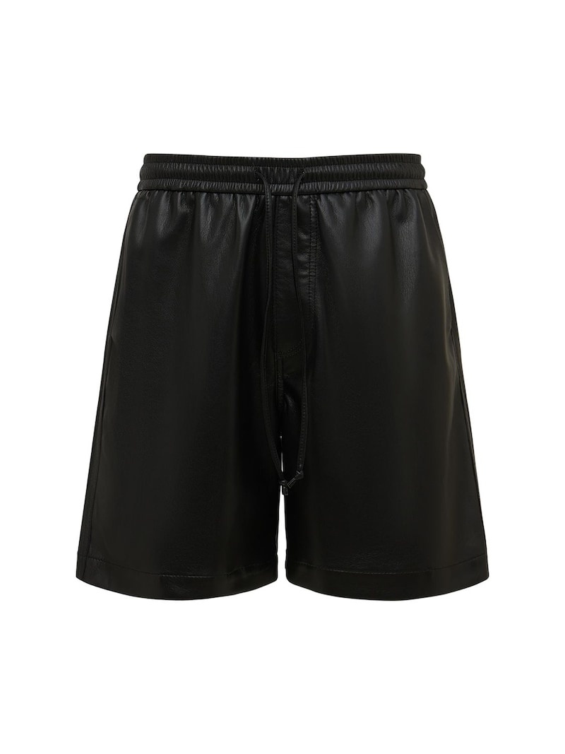 Faux leather sweat shorts - 1