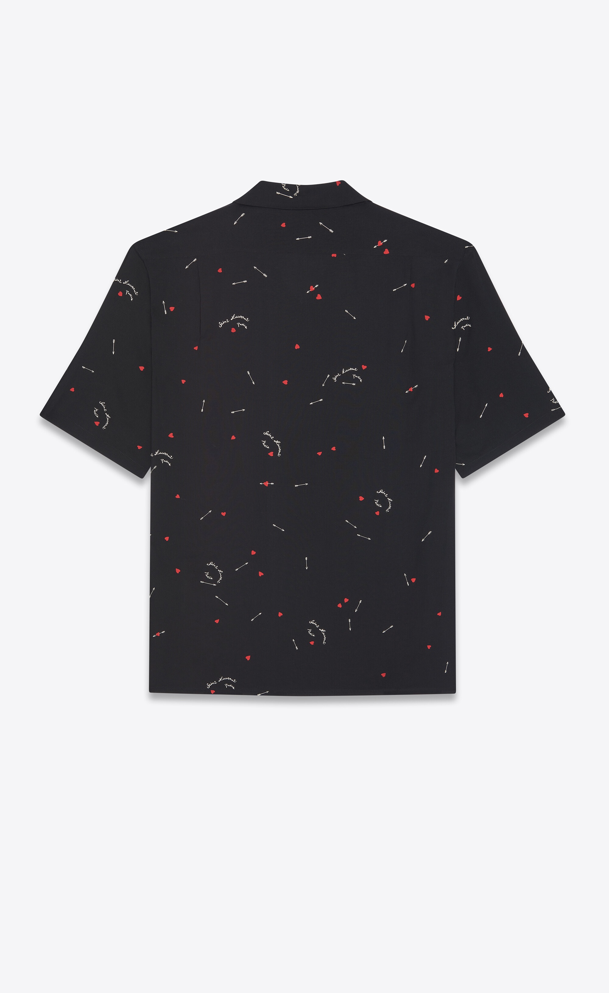 shark-collar shirt in saint laurent cupid print - 3