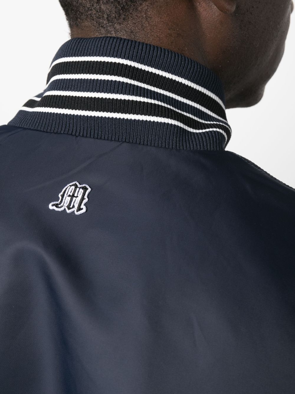 logo-patch bomber jacket - 5