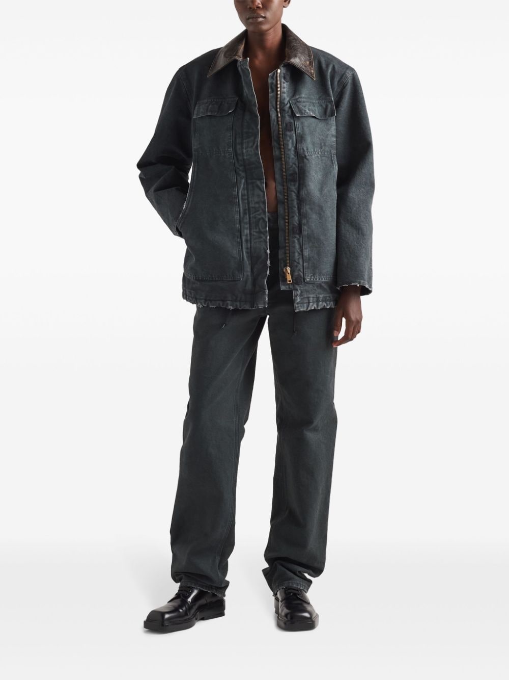 triangle-logo canvas jacket - 2