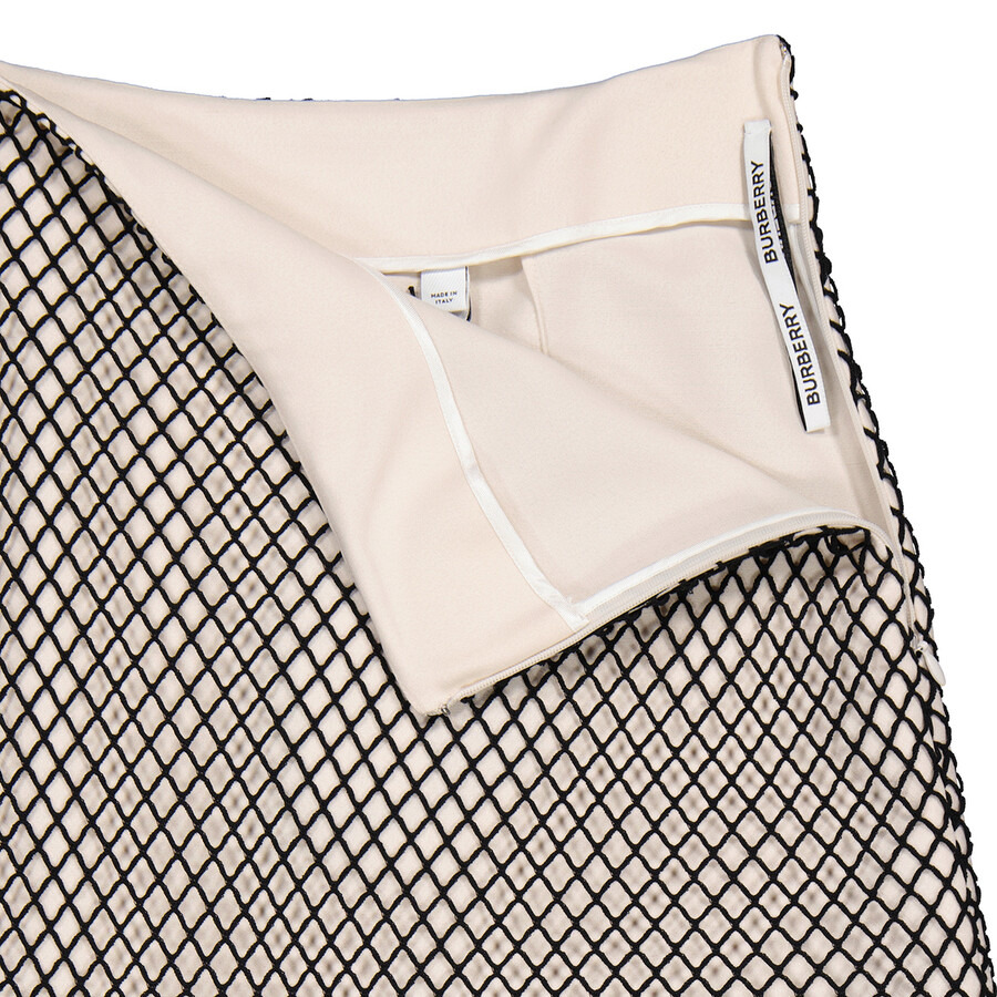 Burberry Ladies Natural White Gloria Crystal-Embellished Fishnet Mini Skirt - 2