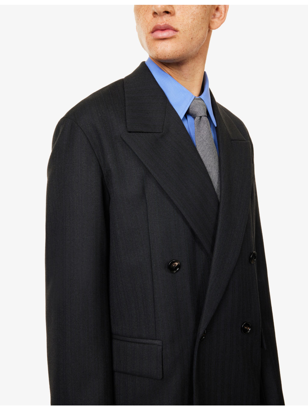 Peak-lapel double-breasted regular-fit wool jacket - 5