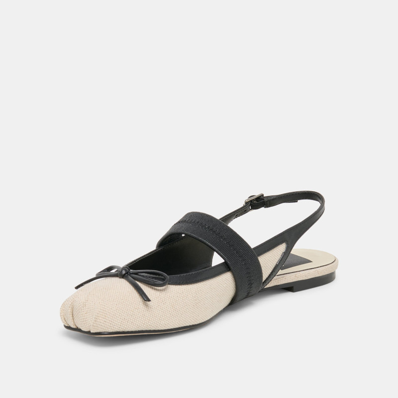 GRIFAN FLATS NATURAL BLACK LINEN 6