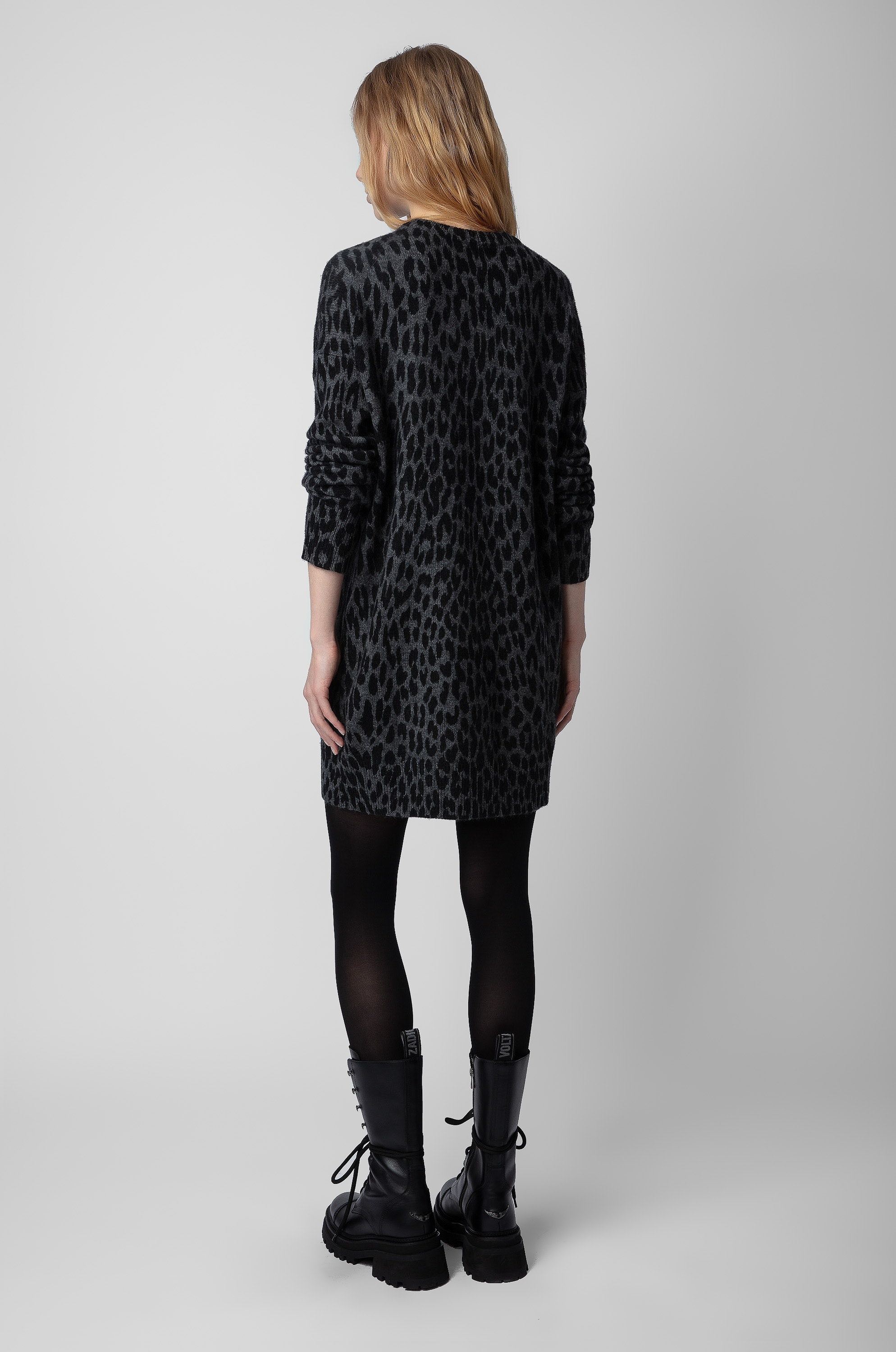 Malia Leopard Cashmere Dress - 4