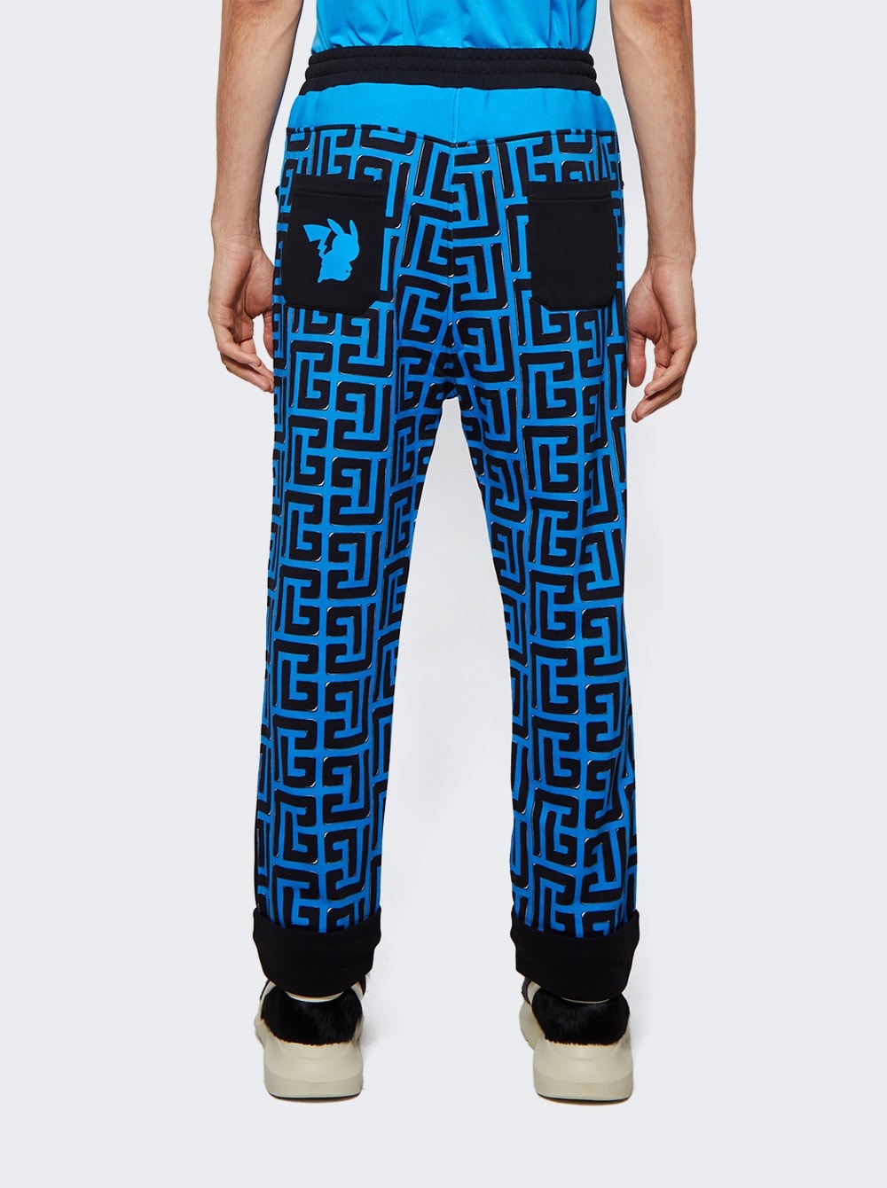 Monogram Printed Sweatpants Black And Blue - 5