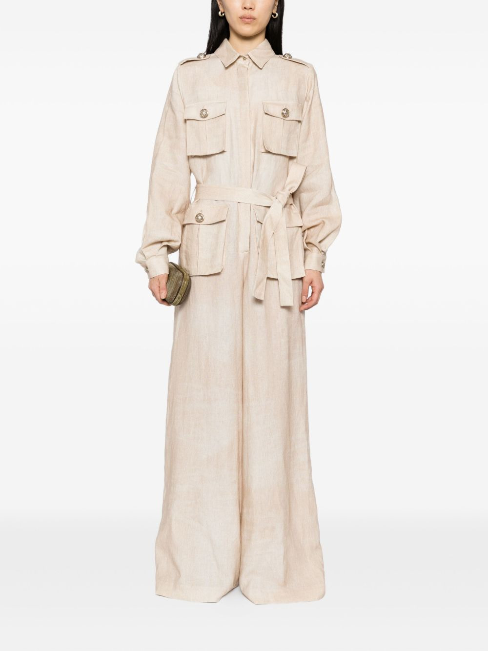 printed linen jumpsuit - 2