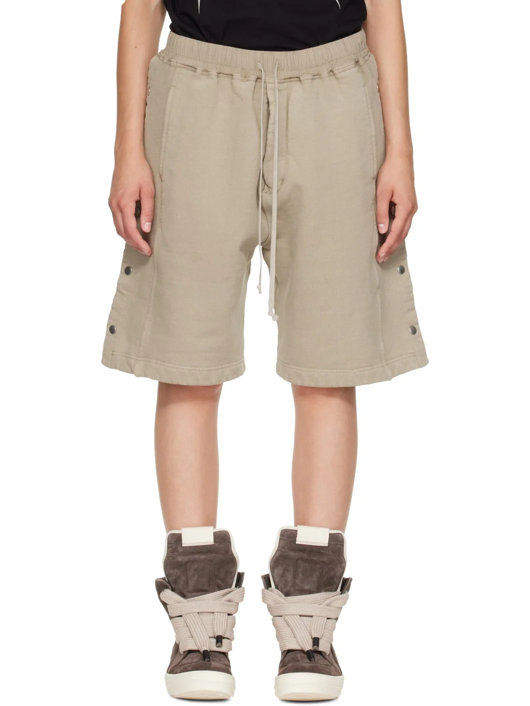 Beige Tower Pusher Shorts - 1