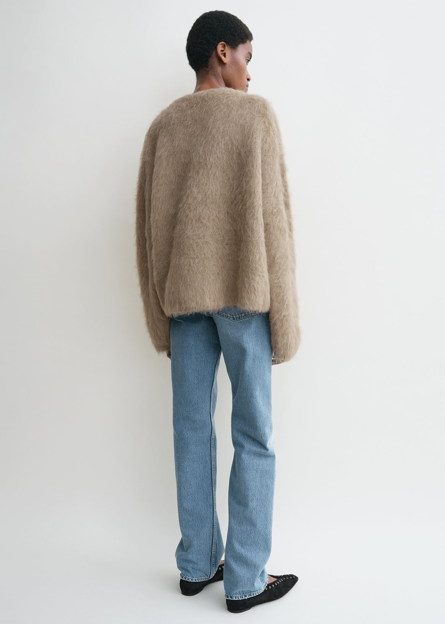 Boxy alpaca knit truffle melange - 4