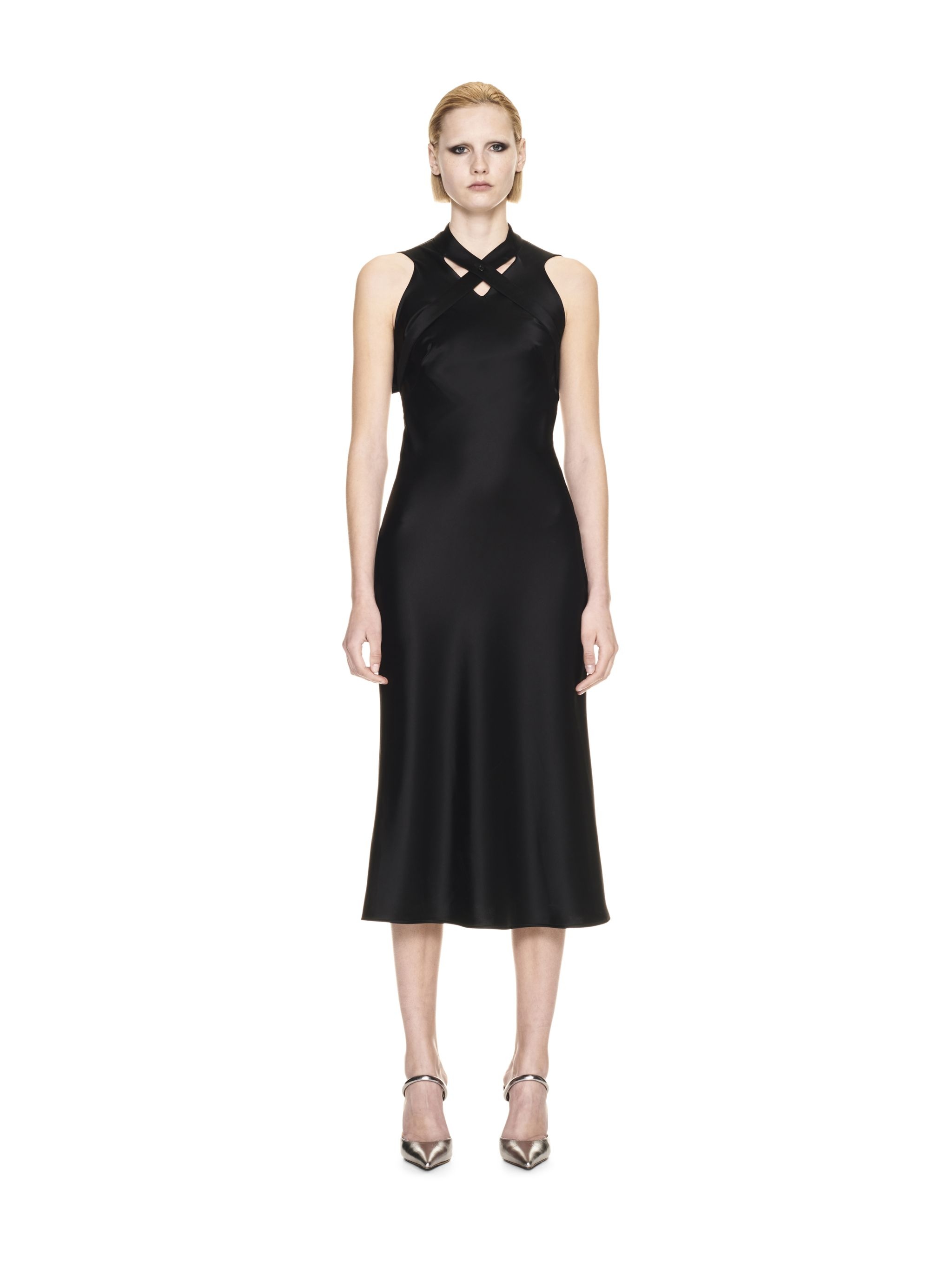 Satin Buckle Long Dress - 2