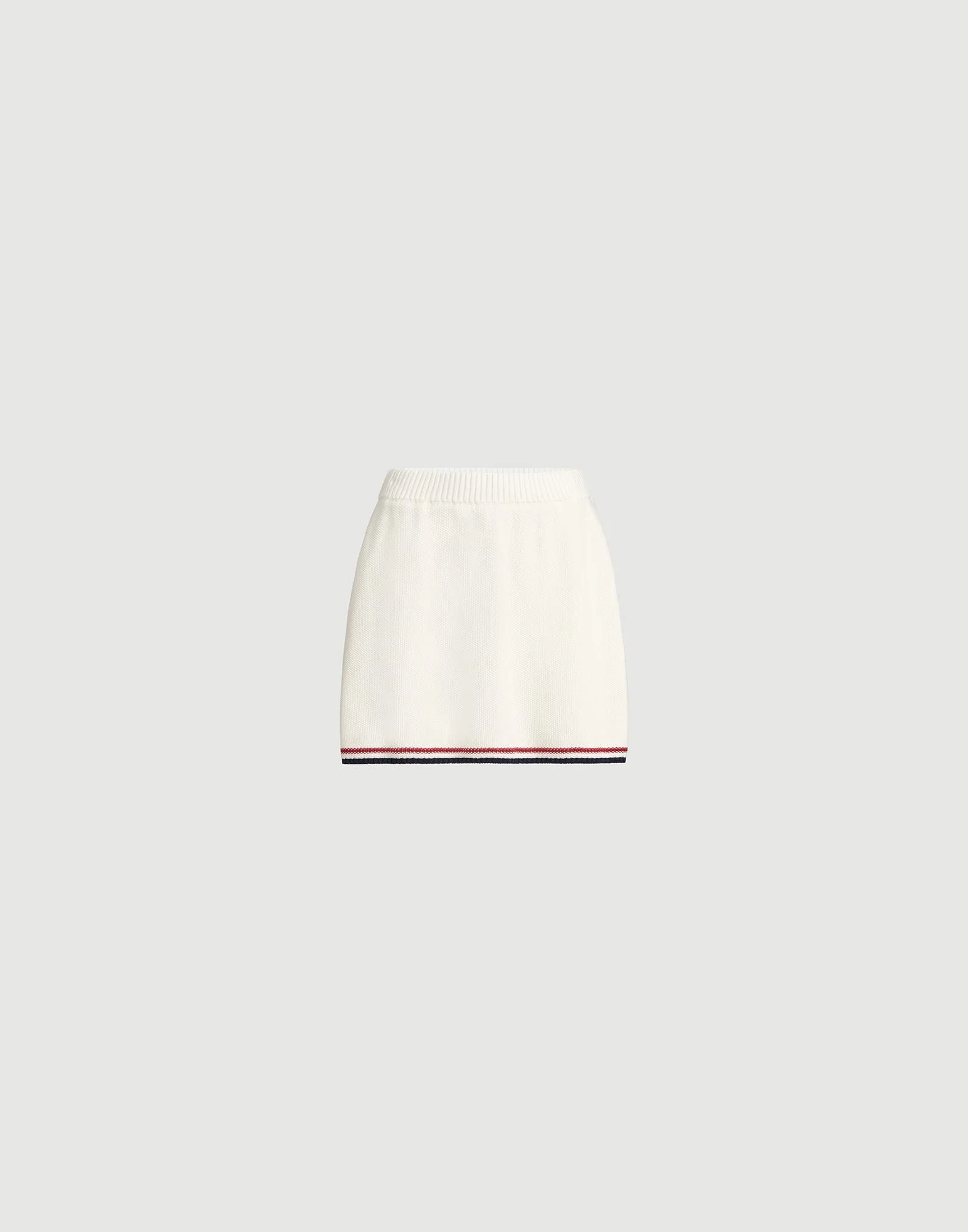 Cotton piqué-effect knit mini skirt - 1