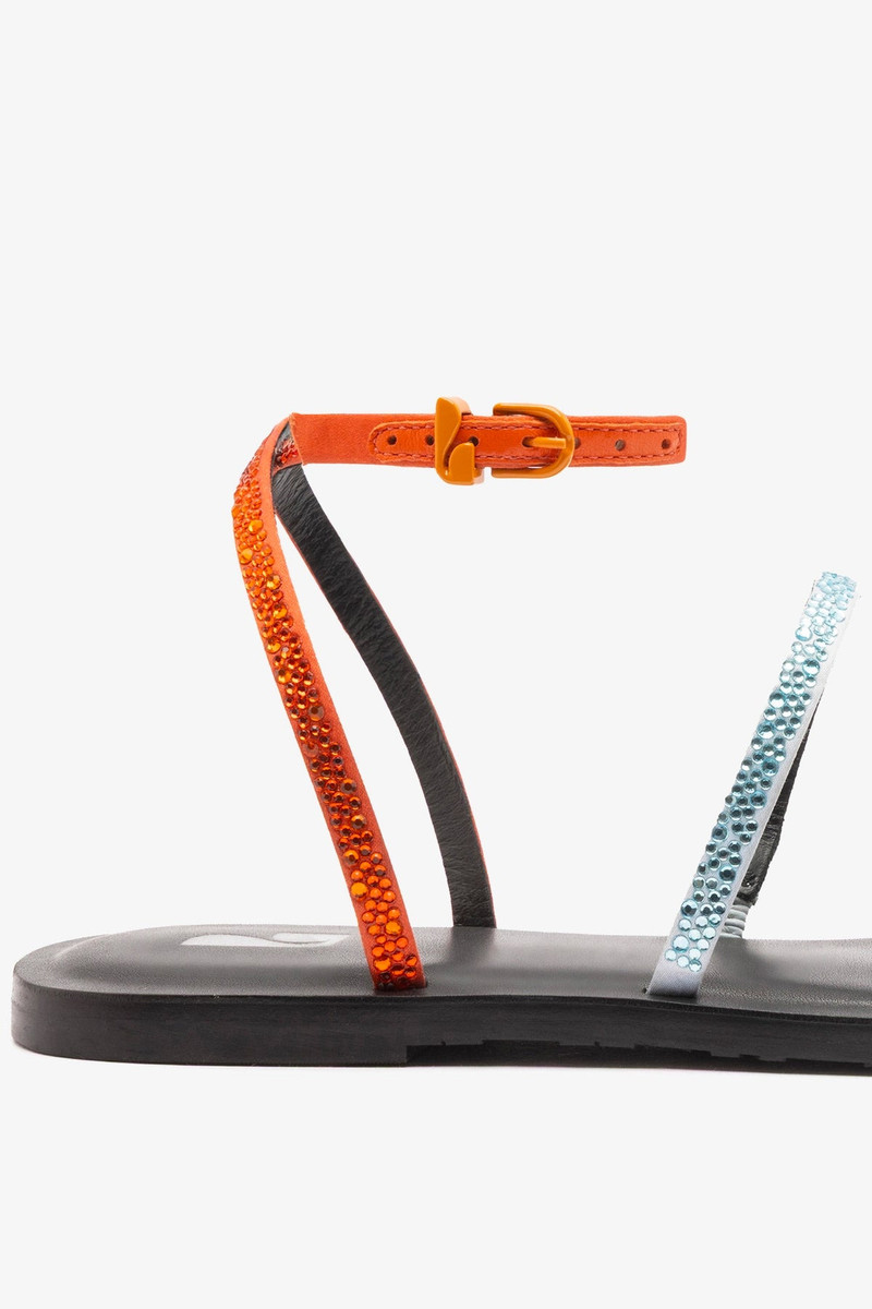 Biarritz Crystal Flat Sandal Multicolor Satin 4