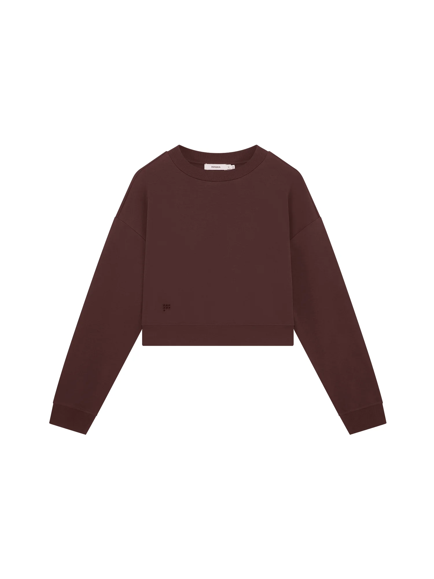 Womens Cropped Sweatshirt - Mahogany Brown - 1