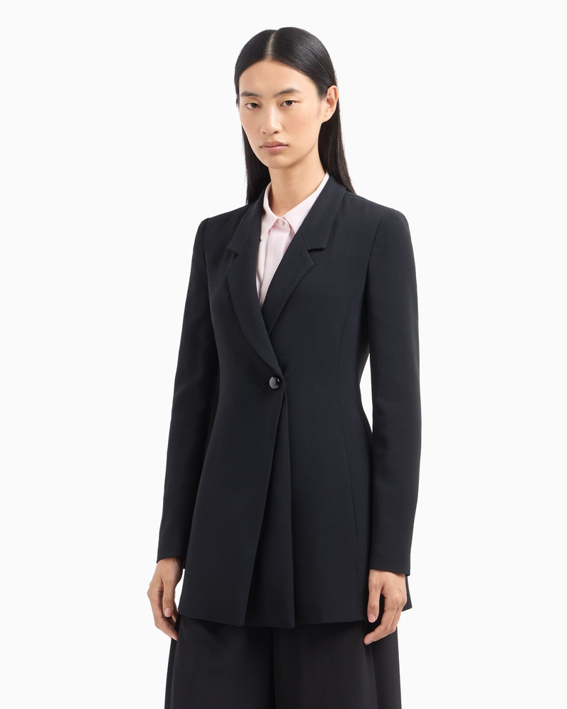 SINGLE-BREASTED BLAZER IN ENVERS SATIN 2