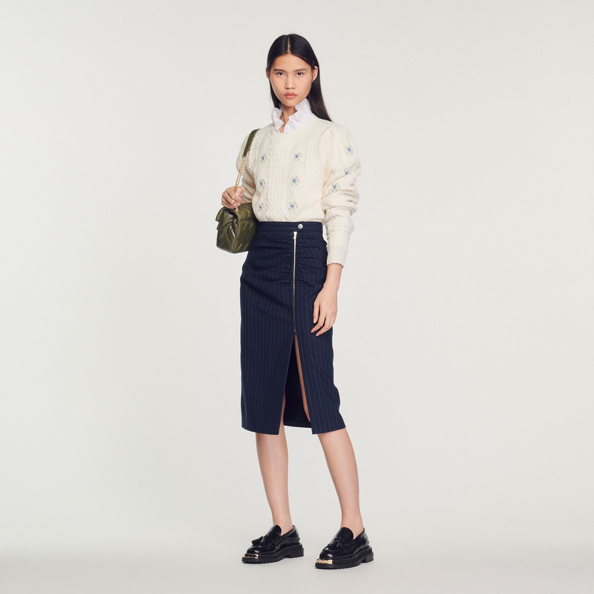 Striped zip skirt - 5