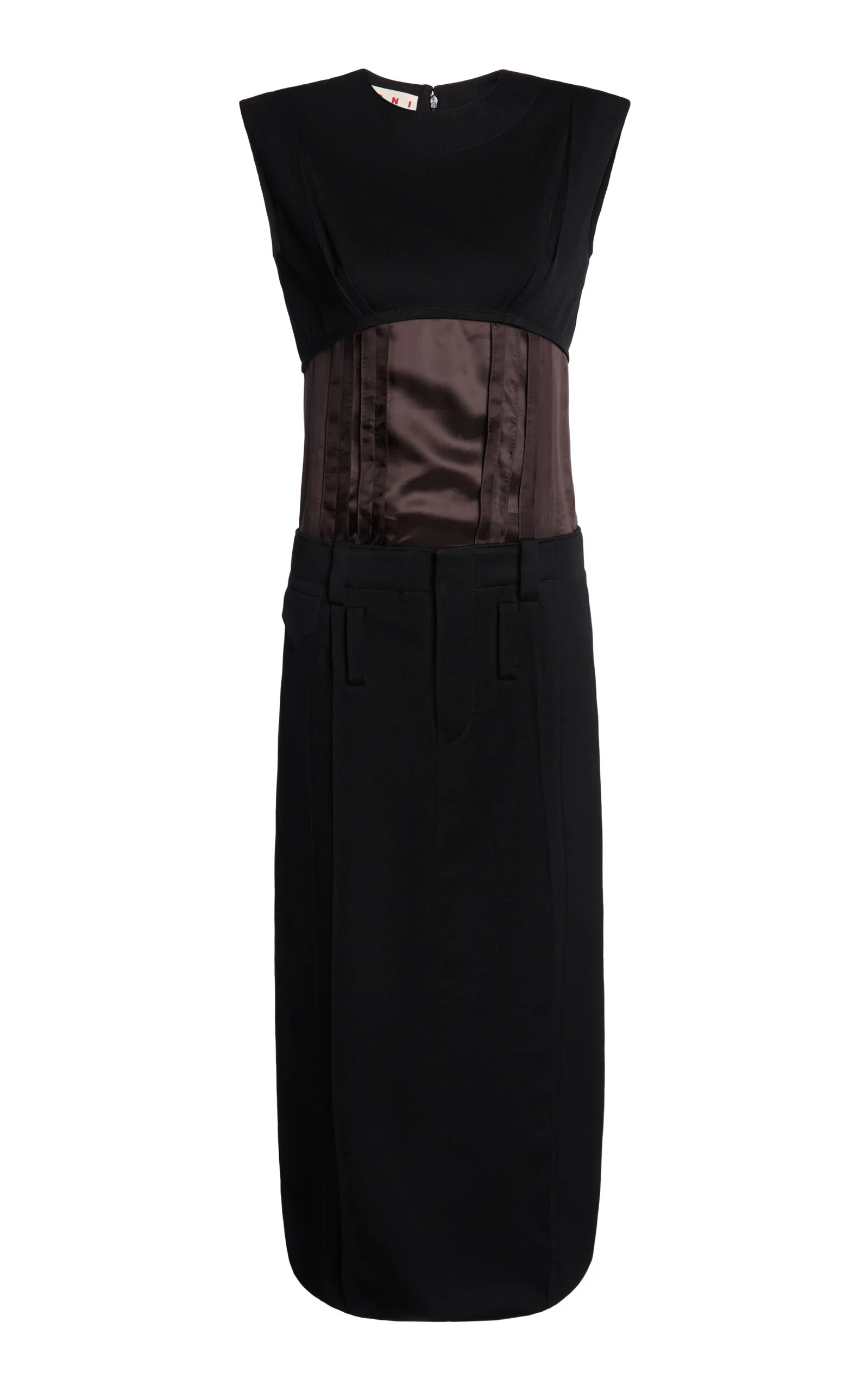 Belted Wool Midi Dress black - 1