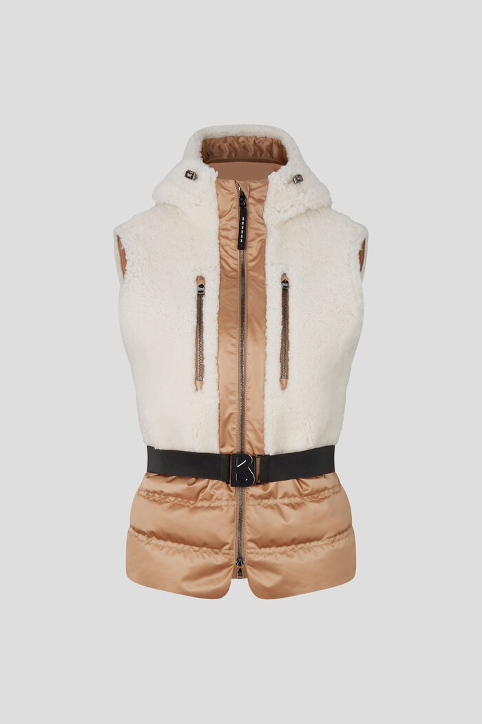 Katia Lambskin waistcoat in Off-white/Camel - 1