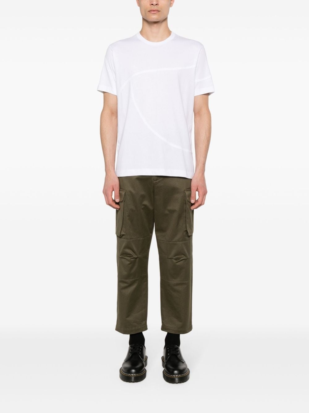 panelled cotton T-shirt - 2