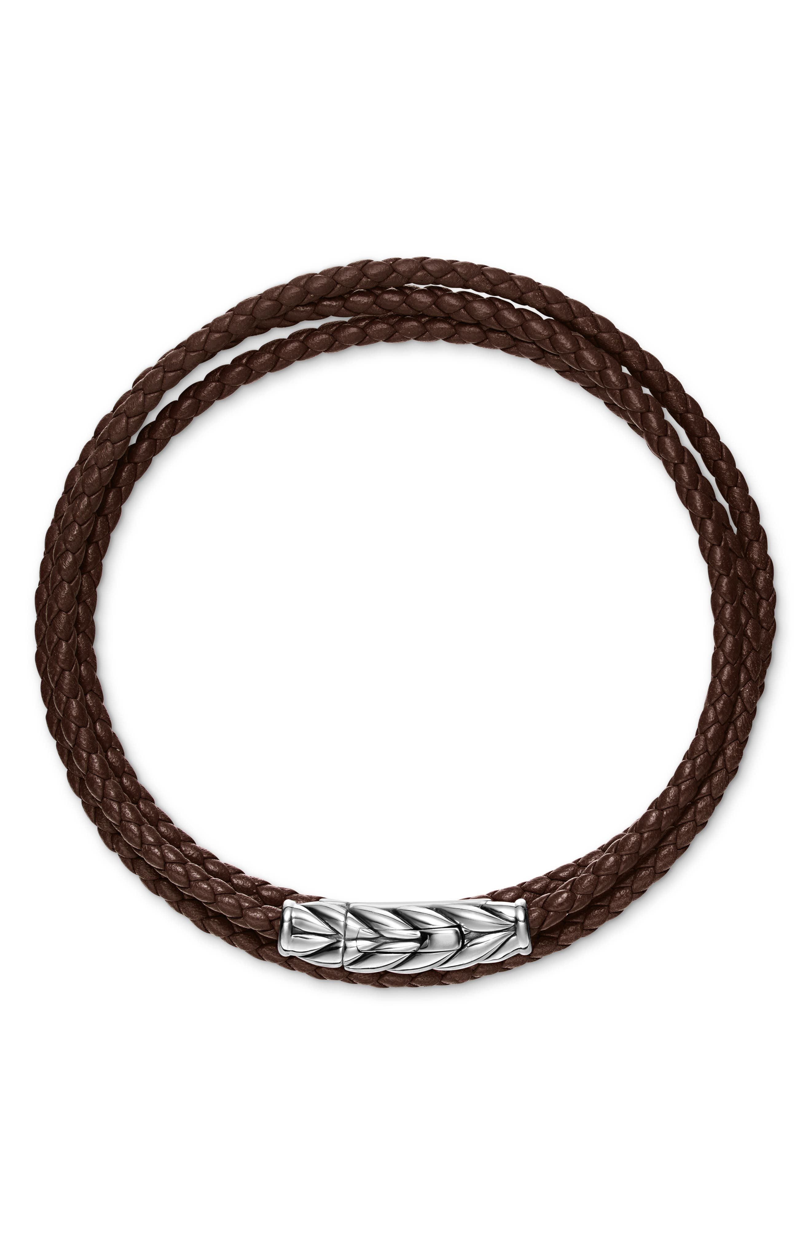 David Yurman Sterling Silver Leather Bracelet in Brown at Nordstrom - 3