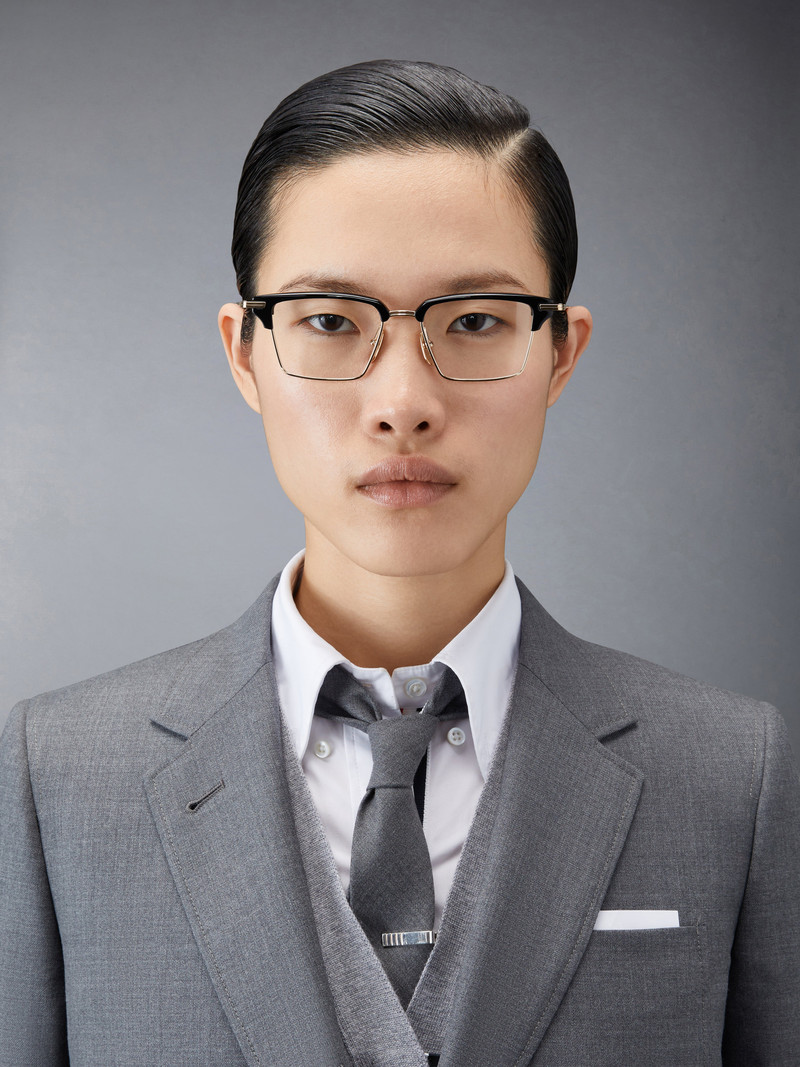 Thom Browne ACETATE AND TITANIUM RECTANGULAR EYEGLASSES outlook