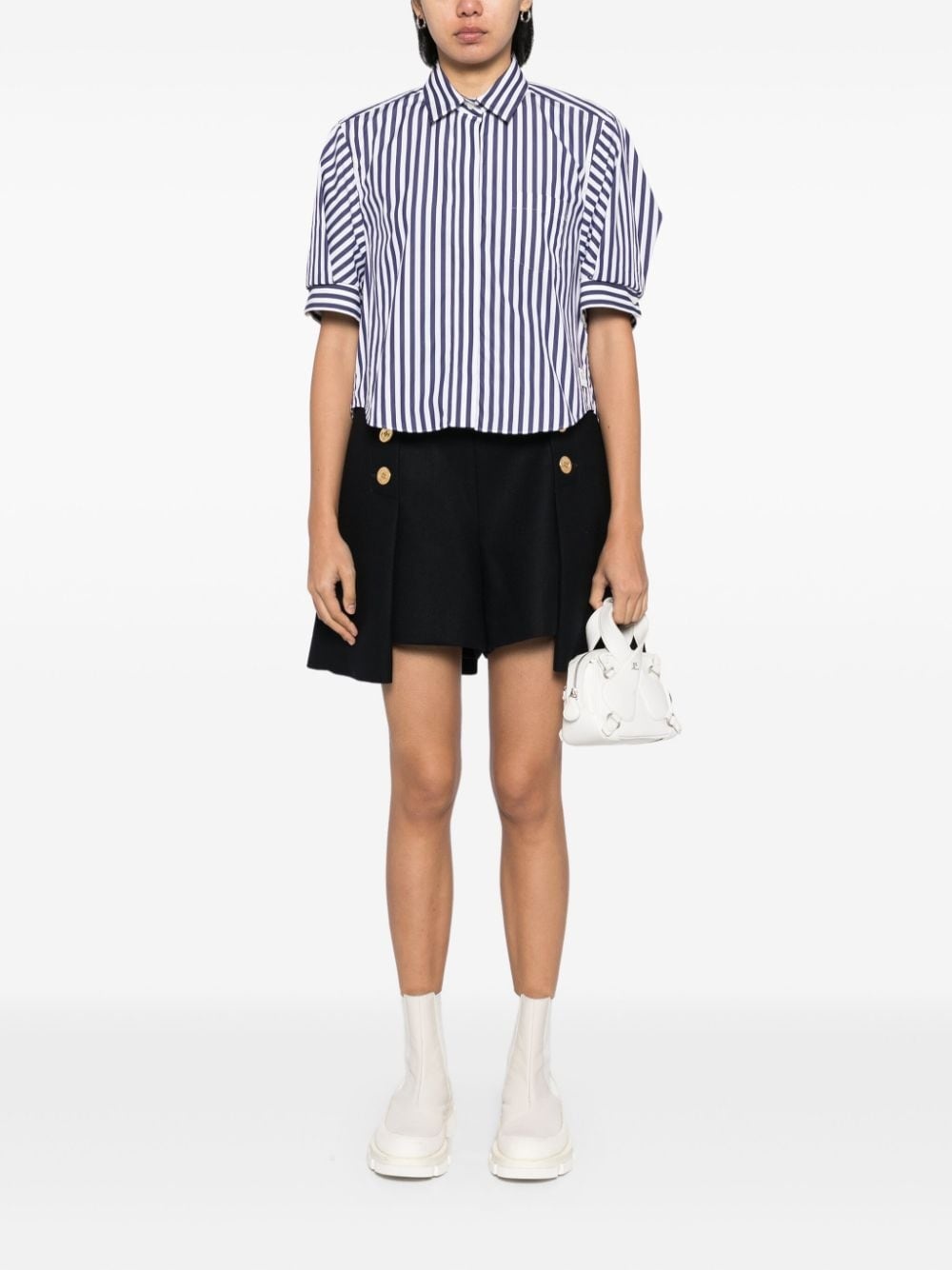 pleated tailored short - 2