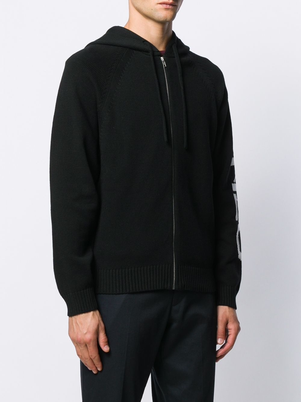 intarsia knit logo hoodie - 3