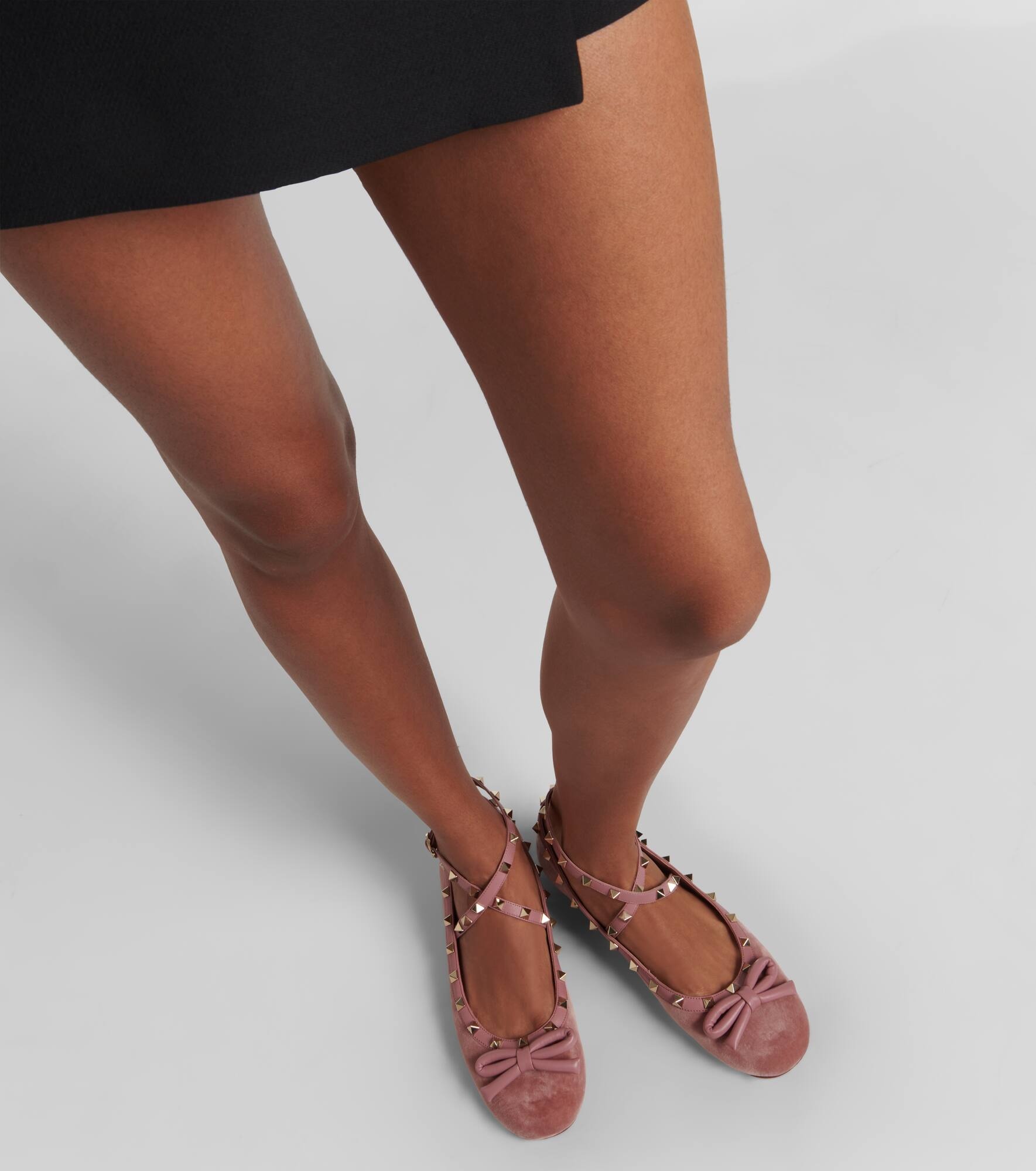 Rockstud velvet ballet flats - 7