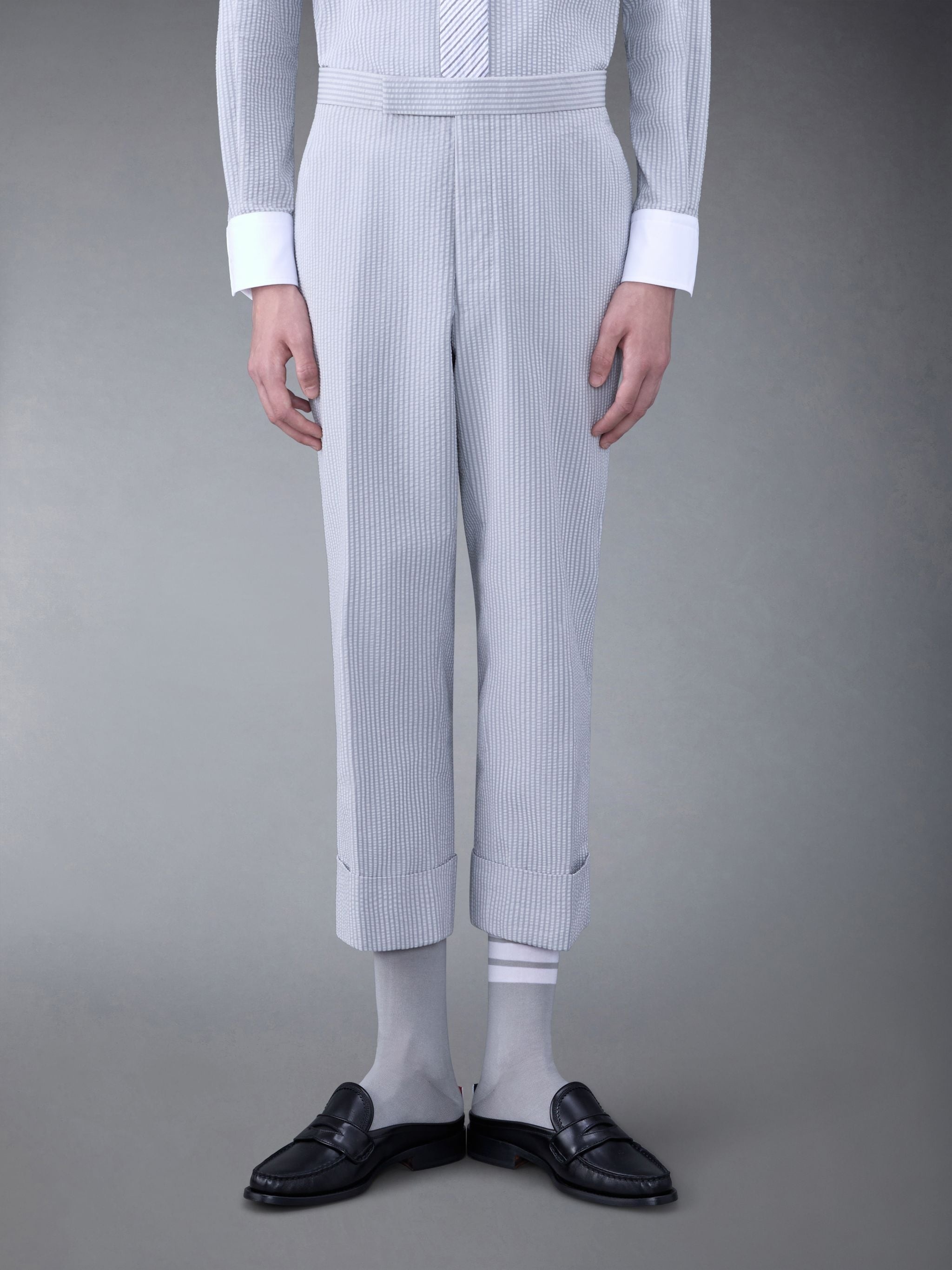stripe-pattern tailored trousers - 1